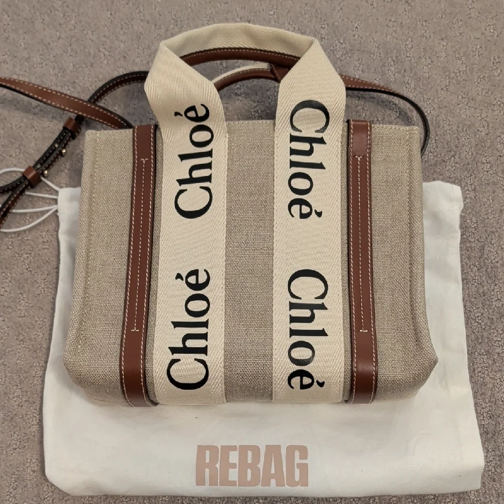 Chloé Beige and Brown Mini Woody Tote Bag - Picture 9 of 17